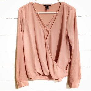 Forever 21 Pink Criss Cross Long Sleeve